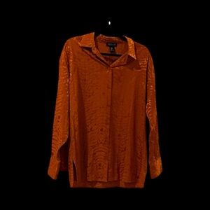 RACHEL ZOE - Burnt Orange Long Sleeve Blouse - Size Medium
